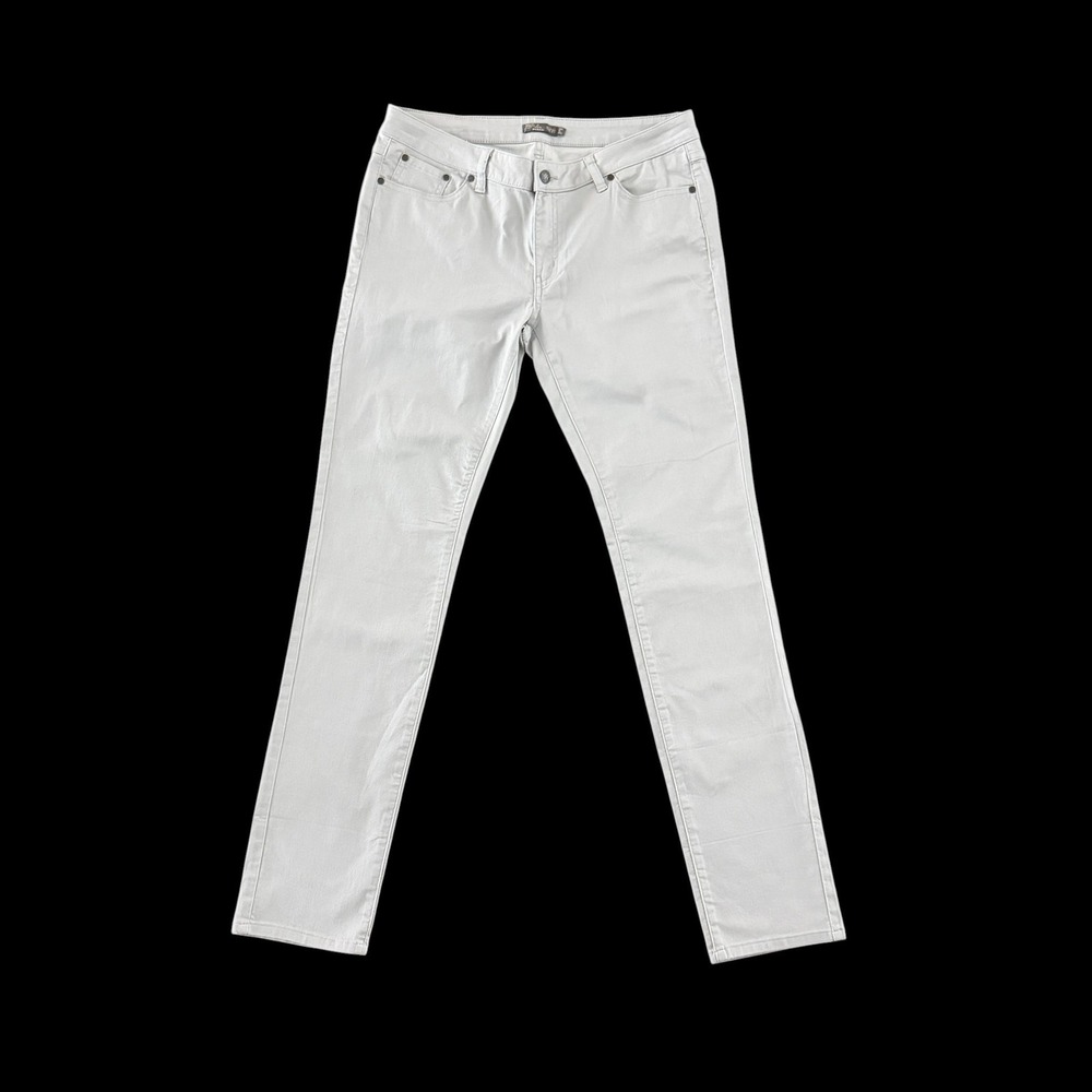 prAna Kara Low Rise Straight Leg Fitted Jeans 12/31 Tall Grey Organic Gorpcore